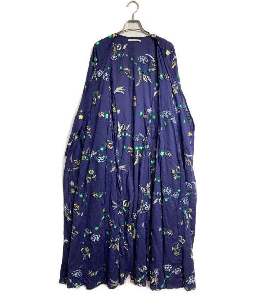 ne quittez pas（ヌキテパ）ne quittez pas (ヌキテパ) Cotton Herbarium Embroidery Gown/綿製ハーバリウム刺繍ガウン ネイビー サイズ:Freeの古着・服飾アイテム