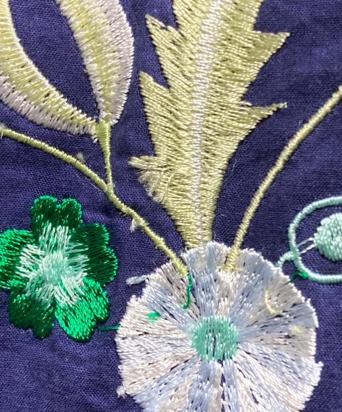 ne quittez pas（ヌキテパ）ne quittez pas (ヌキテパ) Cotton Herbarium Embroidery Gown/綿製ハーバリウム刺繍ガウン ネイビー サイズ:Freeの古着・服飾アイテム