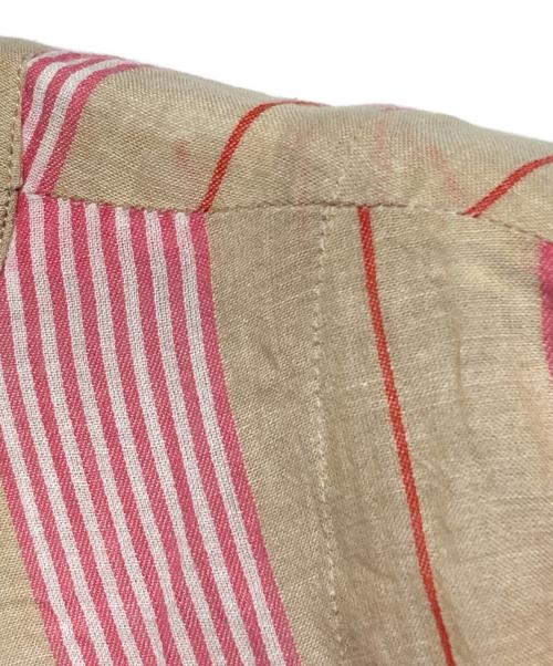 ne quittez pas（ヌキテパ）ne quittez pas (ヌキテパ) Cotton Stripe V Neck Dress/コットンストライプ Vネックドレス ピンク サイズ:Sの古着・服飾アイテム