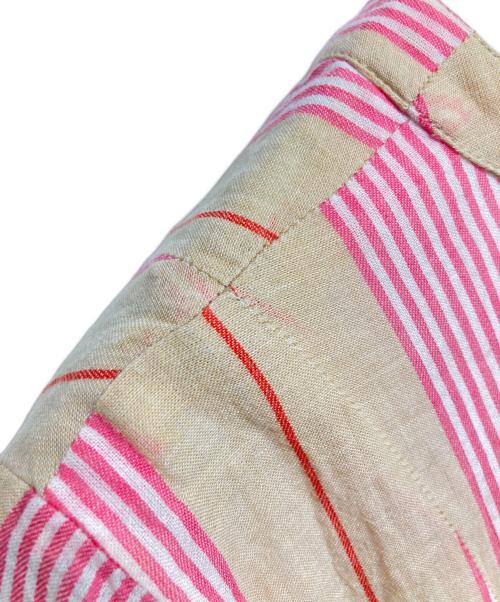 ne quittez pas（ヌキテパ）ne quittez pas (ヌキテパ) Cotton Stripe V Neck Dress/コットンストライプ Vネックドレス ピンク サイズ:Sの古着・服飾アイテム