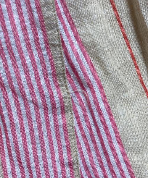 ne quittez pas（ヌキテパ）ne quittez pas (ヌキテパ) Cotton Stripe V Neck Dress/コットンストライプ Vネックドレス ピンク サイズ:Sの古着・服飾アイテム