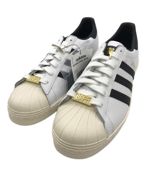 adidas（アディダス）adidas (アディダス) BAPE BY A BATHING APE (ベイプバイアベイシングエイプ) Superstar 80s ホワイト サイズ:27.5の古着・服飾アイテム