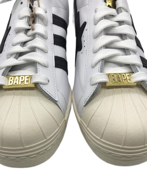 adidas（アディダス）adidas (アディダス) BAPE BY A BATHING APE (ベイプバイアベイシングエイプ) Superstar 80s ホワイト サイズ:27.5の古着・服飾アイテム