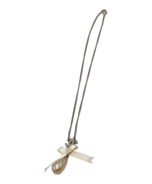 CHANEL（シャネル）CHANEL (シャネル) ココマークパールリボンネックレス シルバー サイズ:不明の古着・服飾アイテム