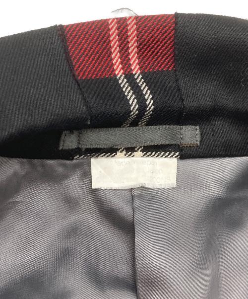 COMME des GARCONS HOMME PLUS（コムデギャルソンオムプリュス）COMME des GARCONS HOMME PLUS (コムデギャルソンオムプリュス) ェック柄切替テーラードジャケット ブラック サイズ:SSの古着・服飾アイテム