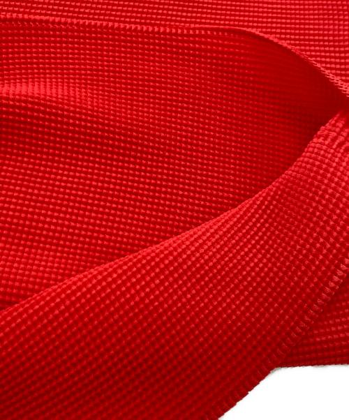 me ISSEY MIYAKE（ミーイッセイ ミヤケ）me ISSEY MIYAKE (ミーイッセイ ミヤケ) プリーツハイネックブラウス レッド サイズ:FREEの古着・服飾アイテム