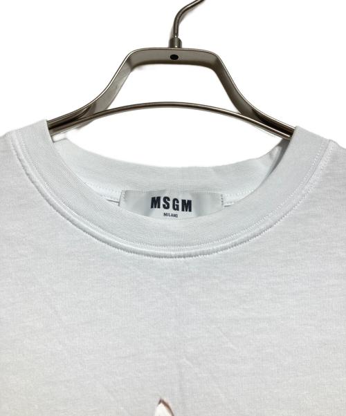 MSGM（エムエスジーエム）MSGM (エムエスジーエム) CAT LOGO BAG Tシャツ/キャットロゴTシャツ ホワイト サイズ:Sの古着・服飾アイテム