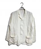 m's braqueエムズブラック）の古着「S5B STAND COLLAR SHIRT JACKET/S5B スタンドカラーシャツジャケット」｜アイボリー