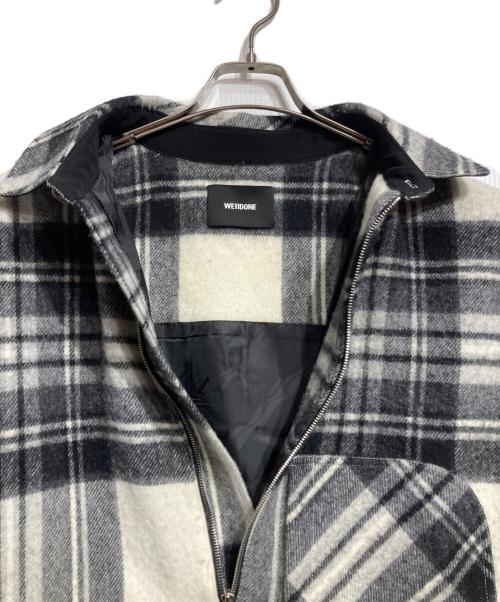 WE11DONE（ウェルダン）WE11DONE (ウェルダン) Grey Wool Plaid Anorak Jacket/グレーウールプラッドアノラックジャケット ホワイト×ブラック サイズ:Mの古着・服飾アイテム