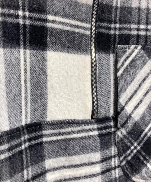 WE11DONE（ウェルダン）WE11DONE (ウェルダン) Grey Wool Plaid Anorak Jacket/グレーウールプラッドアノラックジャケット ホワイト×ブラック サイズ:Mの古着・服飾アイテム