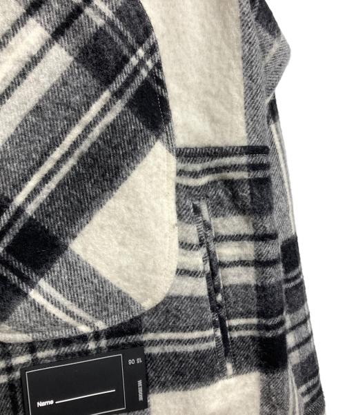 WE11DONE（ウェルダン）WE11DONE (ウェルダン) Grey Wool Plaid Anorak Jacket/グレーウールプラッドアノラックジャケット ホワイト×ブラック サイズ:Mの古着・服飾アイテム