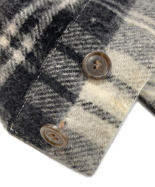 WE11DONE（ウェルダン）WE11DONE (ウェルダン) Grey Wool Plaid Anorak Jacket/グレーウールプラッドアノラックジャケット ホワイト×ブラック サイズ:Mの古着・服飾アイテム