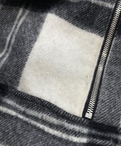 WE11DONE（ウェルダン）WE11DONE (ウェルダン) Grey Wool Plaid Anorak Jacket/グレーウールプラッドアノラックジャケット ホワイト×ブラック サイズ:Mの古着・服飾アイテム