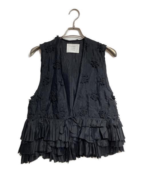 crinkle crinkle crinkle（クリンクル クリンクル クリンクル）crinkle crinkle crinkle (クリンクル クリンクル クリンクル) frill rayon shantung vest/フリルレーヨンシャンタンベスト ブラック サイズ:Fの古着・服飾アイテム