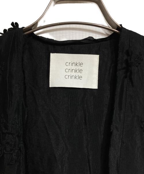 crinkle crinkle crinkle（クリンクル クリンクル クリンクル）crinkle crinkle crinkle (クリンクル クリンクル クリンクル) frill rayon shantung vest/フリルレーヨンシャンタンベスト ブラック サイズ:Fの古着・服飾アイテム