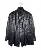 COMME des GARCONSコムデギャルソン）の古着「サイドカットフェイクファーテーラードジャケット」｜ブラック