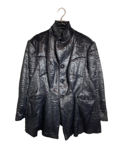 COMME des GARCONS（コムデギャルソン）COMME des GARCONS (コムデギャルソン) サイドカットフェイクファーテーラードジャケット ブラック サイズ:Sの古着・服飾アイテム