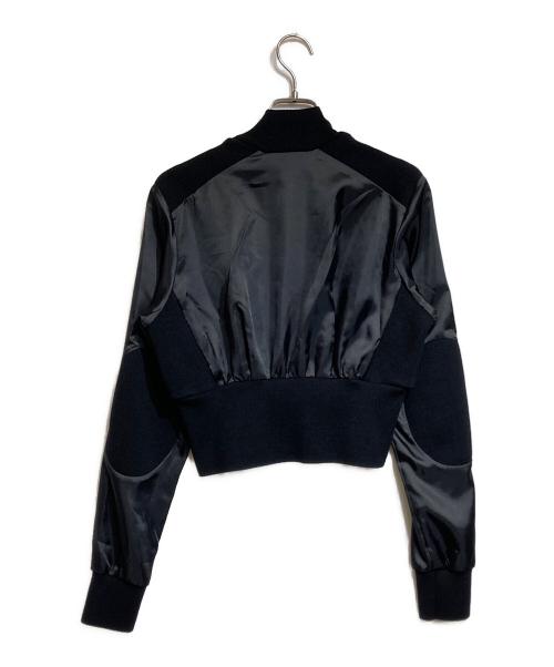 noir kei ninomiya（ノワール ケイ ニノミヤ）noir kei ninomiya (ノワール ケイ ニノミヤ) サテン切替エルボーパッチニット ブラック サイズ:3の古着・服飾アイテム