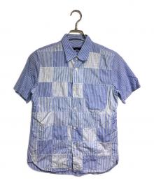 COMME des GARCONS HOMME（コムデギャルソン オム）の古着「パッチワークストライプS/Sシャツ/Patchwork Stripe Short-Sleeve Shirt」｜ブルー