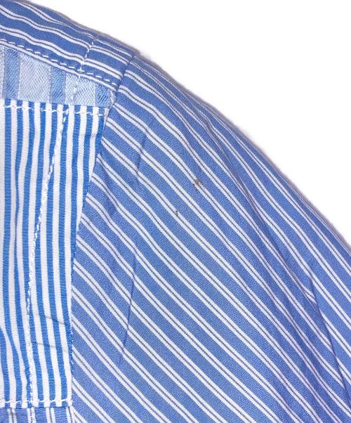 COMME des GARCONS HOMME（コムデギャルソン オム）COMME des GARCONS HOMME (コムデギャルソン オム) パッチワークストライプS/Sシャツ/Patchwork Stripe Short-Sleeve Shirt ブルー サイズ:XSの古着・服飾アイテム