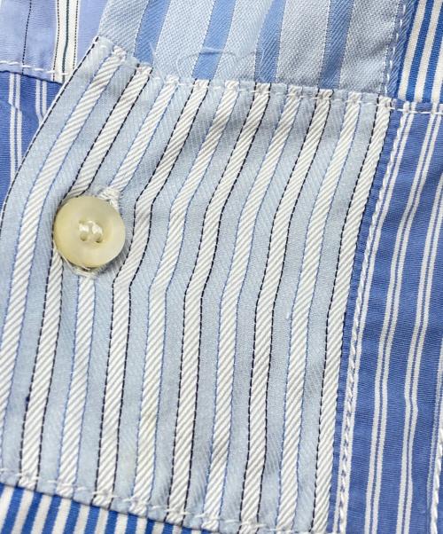 COMME des GARCONS HOMME（コムデギャルソン オム）COMME des GARCONS HOMME (コムデギャルソン オム) パッチワークストライプS/Sシャツ/Patchwork Stripe Short-Sleeve Shirt ブルー サイズ:XSの古着・服飾アイテム