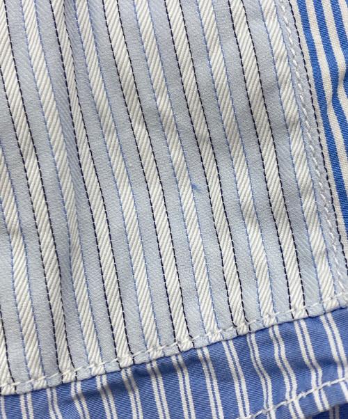 COMME des GARCONS HOMME（コムデギャルソン オム）COMME des GARCONS HOMME (コムデギャルソン オム) パッチワークストライプS/Sシャツ/Patchwork Stripe Short-Sleeve Shirt ブルー サイズ:XSの古着・服飾アイテム