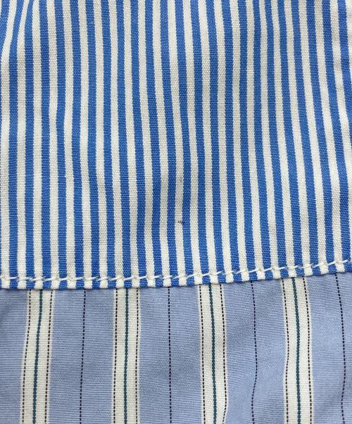 COMME des GARCONS HOMME（コムデギャルソン オム）COMME des GARCONS HOMME (コムデギャルソン オム) パッチワークストライプS/Sシャツ/Patchwork Stripe Short-Sleeve Shirt ブルー サイズ:XSの古着・服飾アイテム