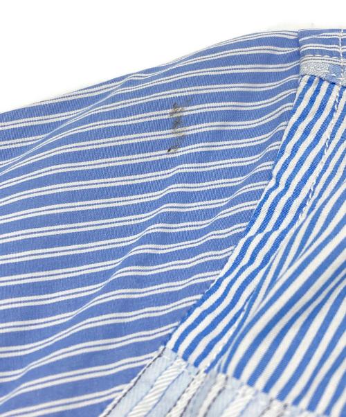 COMME des GARCONS HOMME（コムデギャルソン オム）COMME des GARCONS HOMME (コムデギャルソン オム) パッチワークストライプS/Sシャツ/Patchwork Stripe Short-Sleeve Shirt ブルー サイズ:XSの古着・服飾アイテム