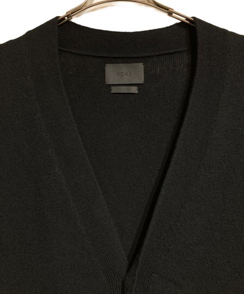 YOKE（ヨーク）YOKE (ヨーク) PAINTED ELBOW PATCH CARDIGAN ブラック サイズ:3の古着・服飾アイテム