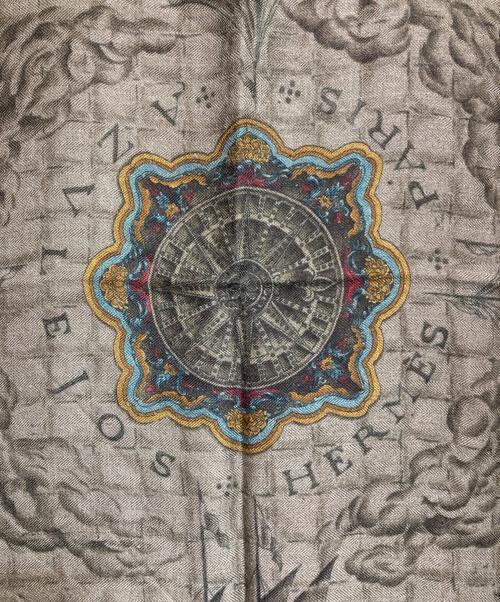 HERMES（エルメス）HERMES (エルメス) カシミヤシルクスカーフ カーキの古着・服飾アイテム