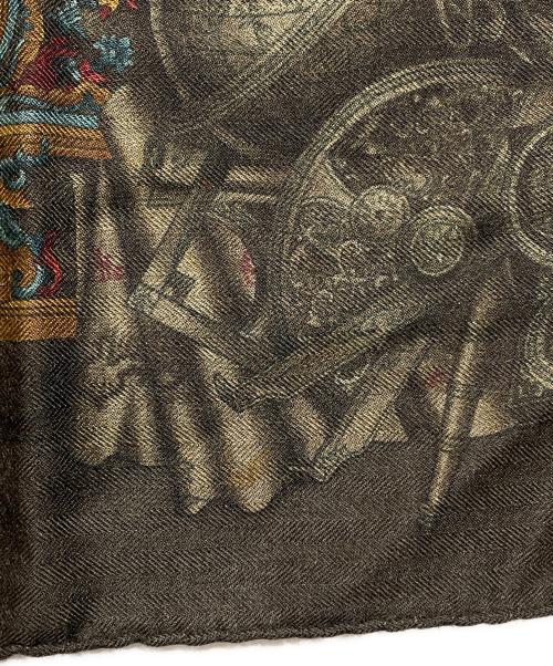 HERMES（エルメス）HERMES (エルメス) カシミヤシルクスカーフ カーキの古着・服飾アイテム