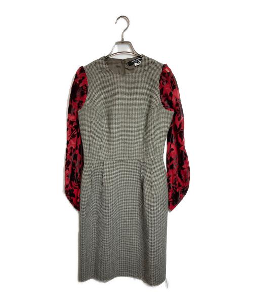 JUNYA WATANABE COMME des GARCONS（ジュンヤワタナベ コムデギャルソン）JUNYA WATANABE COMME des GARCONS ((ジュンヤワタナベ コムデギャルソン) シアー切替ワンピース ベージュ×レッド サイズ:Sの古着・服飾アイテム