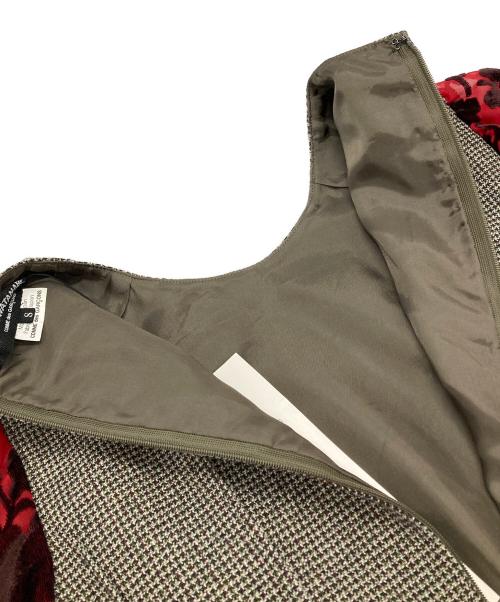 JUNYA WATANABE COMME des GARCONS（ジュンヤワタナベ コムデギャルソン）JUNYA WATANABE COMME des GARCONS ((ジュンヤワタナベ コムデギャルソン) シアー切替ワンピース ベージュ×レッド サイズ:Sの古着・服飾アイテム