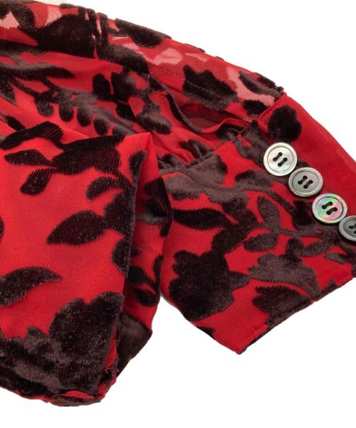 JUNYA WATANABE COMME des GARCONS（ジュンヤワタナベ コムデギャルソン）JUNYA WATANABE COMME des GARCONS ((ジュンヤワタナベ コムデギャルソン) シアー切替ワンピース ベージュ×レッド サイズ:Sの古着・服飾アイテム
