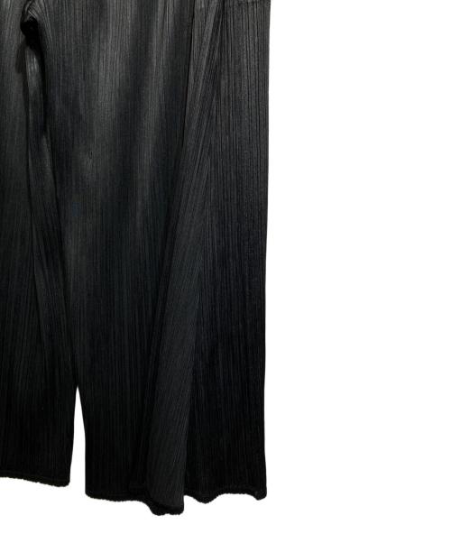 PLEATS PLEASE（プリーツプリーズ）PLEATS PLEASE (プリーツプリーズ) プリーツワイドスリットパンツ ブラック サイズ:3の古着・服飾アイテム