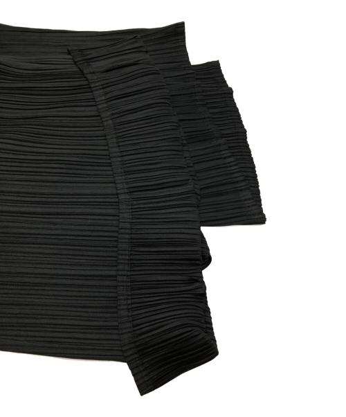 PLEATS PLEASE（プリーツプリーズ）PLEATS PLEASE (プリーツプリーズ) プリーツワイドスリットパンツ ブラック サイズ:3の古着・服飾アイテム