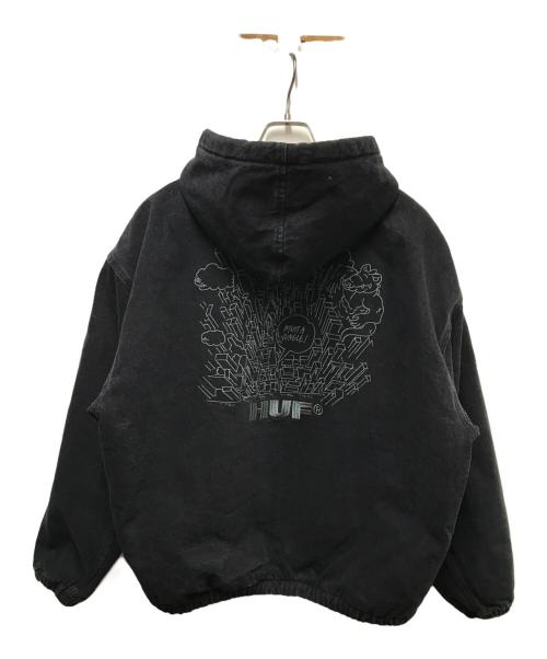 HUF（ハフ）HUF (ハフ) ジップアップパーカー ブラック サイズ:Sの古着・服飾アイテム