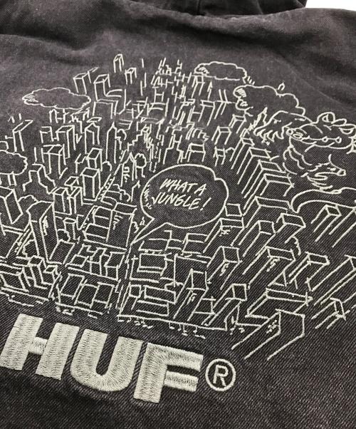 HUF（ハフ）HUF (ハフ) ジップアップパーカー ブラック サイズ:Sの古着・服飾アイテム