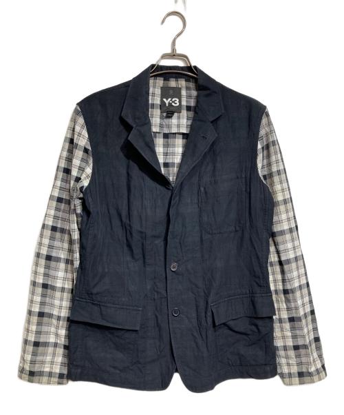 Y-3（ワイスリー）Y-3 (ワイスリー) 切替テーラードジャケット/Color-block Tailored Jacket ブラック サイズ:Mの古着・服飾アイテム