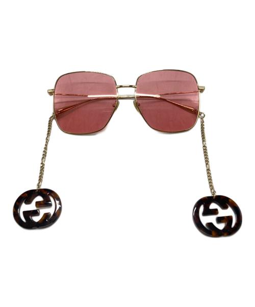 GUCCI（グッチ）GUCCI (グッチ) Includes Chain Sunglasses ピンク サイズ:59□16-145の古着・服飾アイテム