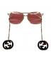 GUCCI (グッチ) Includes Chain Sunglasses ピンク サイズ:59□16-145：24000円