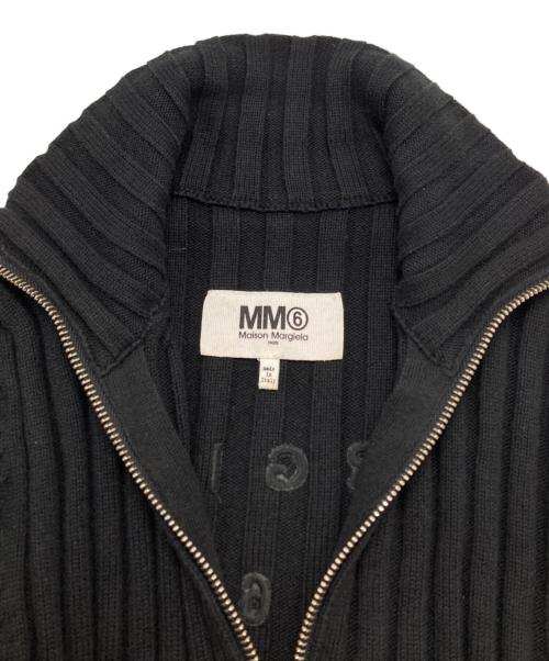 MM6 Maison Margiela（エムエムシックスメゾンマルジェラ）MM6 Maison Margiela (エムエムシックスメゾンマルジェラ) LOGO RIBBED ZIP SWEATER ブラック サイズ:Sの古着・服飾アイテム