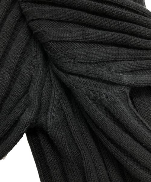 MM6 Maison Margiela（エムエムシックスメゾンマルジェラ）MM6 Maison Margiela (エムエムシックスメゾンマルジェラ) LOGO RIBBED ZIP SWEATER ブラック サイズ:Sの古着・服飾アイテム