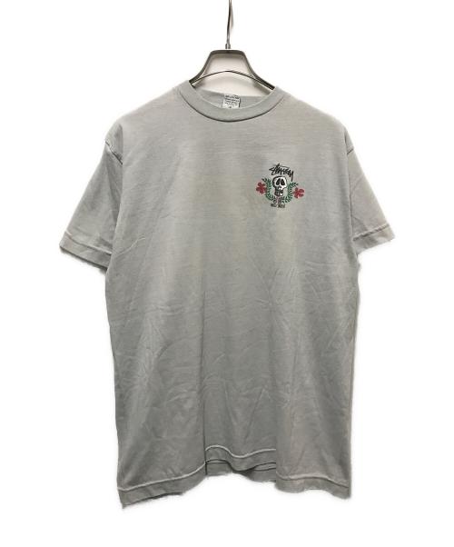 stussy（ステューシー）stussy (ステューシー) スカルフラワーTee ブルー サイズ:-の古着・服飾アイテム