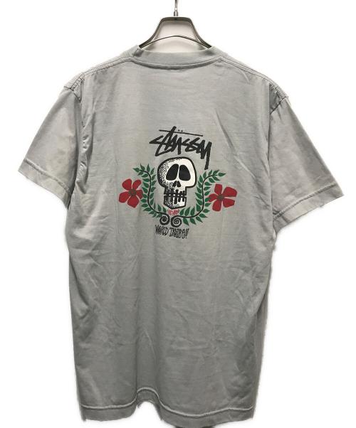 stussy（ステューシー）stussy (ステューシー) スカルフラワーTee ブルー サイズ:-の古着・服飾アイテム