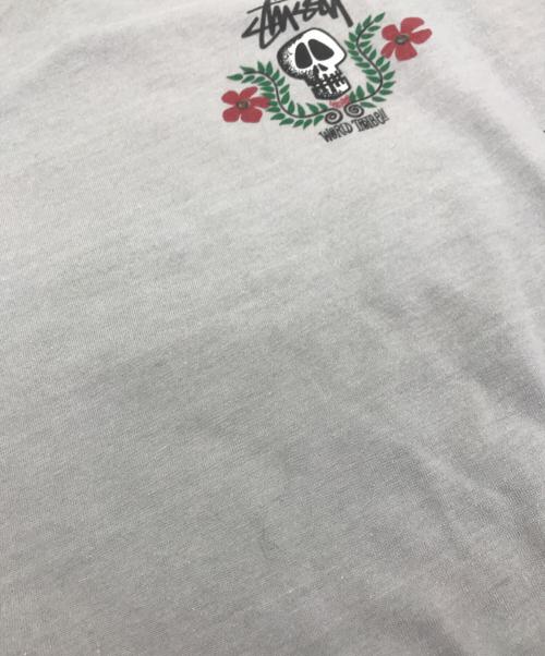 stussy（ステューシー）stussy (ステューシー) スカルフラワーTee ブルー サイズ:-の古着・服飾アイテム