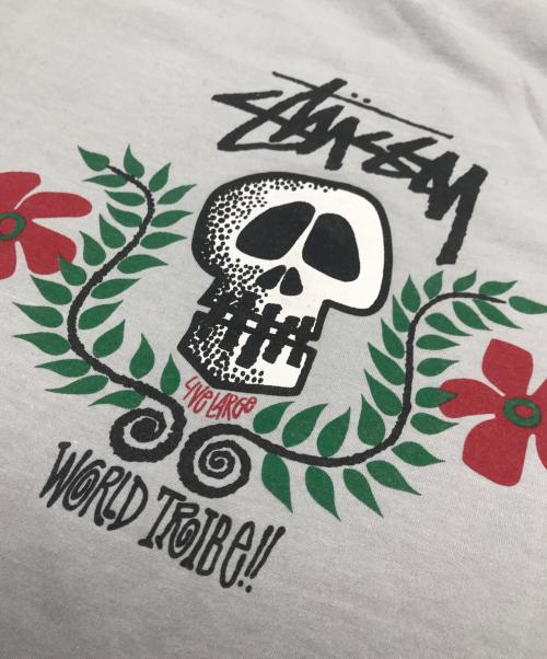 stussy（ステューシー）stussy (ステューシー) スカルフラワーTee ブルー サイズ:-の古着・服飾アイテム