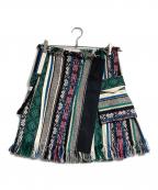 sacaiサカイ）の古着「Rug Jacquard Knit Skirt/ラグジャカードニットスカート」｜グリーン