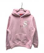 SUPREMEシュプリーム）の古着「S logo split hooded sweatshirt」｜ブルー×ピンク