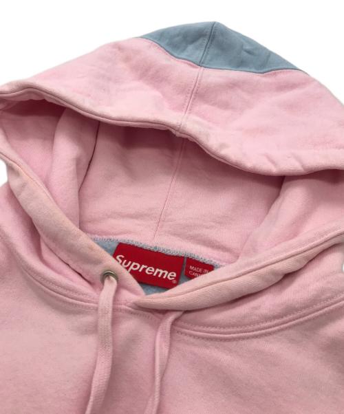 SUPREME（シュプリーム）Supreme (シュプリーム) S logo split hooded sweatshirt ブルー×ピンク サイズ:Sの古着・服飾アイテム
